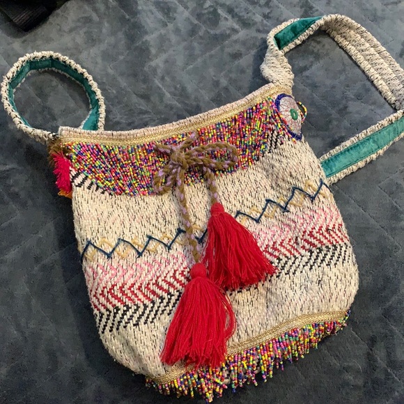 Free People Handbags - Free People Machala beaded bucket bag